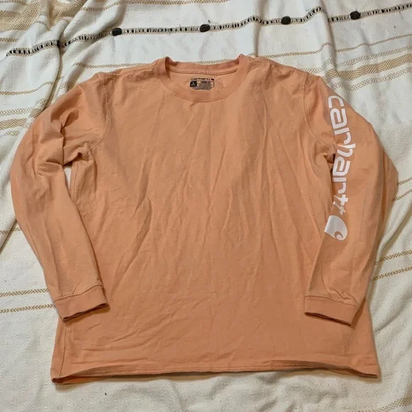 Carhartt Loose Fit Long Sleeve Spellout Shirt Size Large - Picture 1 of 7